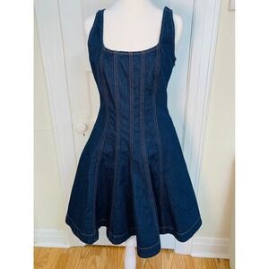 Kate Spade x Target NWT Denim Fit and Flare Seamed Mini Dress Dark Wash / Size 4